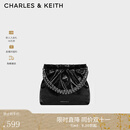 CHARLES&KEITH链条单肩腋下托特包流浪包包女包女友生日礼物CK2-20671559 Noir黑色 M