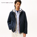 Tommy Hilfiger秋冬男装商务户外潮流休闲通勤撞色门襟连帽棉服夹克外套