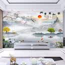 2026新中式山水广东岩板电视背景墙平面微晶大理石沙发影视墙面砖 微晶岩板款36 800x2600板材（7-10平内）