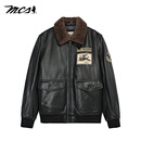 MCS源自万宝路油蜡绵羊皮可脱毛领G-1飞行员徽章羽绒皮衣 黑色Z9 XL 180/96B(52  )