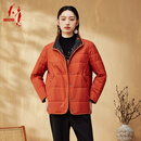 天意TANGY/天意2025冬季新款双面穿浪漫印花休闲保暖棉服外套2254008 橙红7204 M