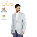 Stefano Ricci/史蒂芬劳.尼治男装 真丝混纺格纹两粒扣解构西服 淡蓝色 52