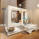 蔻丝全景兔笼子带厕所室内家用大号加高兔别墅侏儒兔专用兔窝