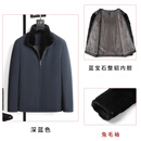 【立领】派克服男水貂整貂内胆简约休闲尼克服保暖冬季可拆卸外套 深蓝色+蓝宝石整貂内胆 3XL 185