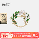 She's撞色滴油栀子花高档女士胸针轻奢别针胸花生日礼物送女友