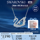 施华洛世奇（SWAROVSKI）【125周年限定】SWAN 经典蓝色天鹅项链女生日礼物女