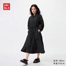 优衣库女装尼龙连衣裙/7分袖裙子480632 09 黑色 M /160/84A