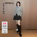 MO&Co.【秦岚同款】裙裤2025冬新品智性学院格纹压褶A字短裙MBE4SOTT05 灰黑格 L /170