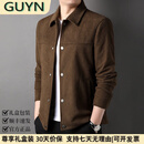 GUYN轻奢男装品牌2025秋季新款男士翻领夹克中青年休闲外套男百搭 咖啡 咖啡 L 175