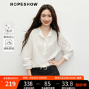 红袖设计感小众雪纺衫2025秋季新款女装几何花边拼接立领甜美气质上衣 本白001 M