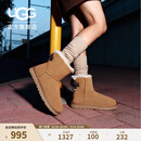 UGG秋季女士休闲舒适纯色保暖平底圆头蝴蝶结款短靴雪地靴1153514 CHE | 栗色 38