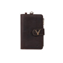 鹿师傅护照钱包一体出国多功能防盗刷旅行收纳挂脖证件便携护照夹零钱包 疯马咖（带挂脖绳）