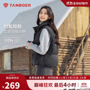 坦博尔时尚短款立领女士短款百搭羽绒马甲TB5330152D 黑色  M (165) 