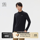 KOLON SPORT/可隆户外休闲衣 男子防风抗菌防静电拉绒半拉链长袖T恤 LHZT5WN099-BK 黑色 XL 180/100A