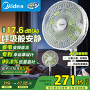 美的（Midea）【幸运草安睡1S】一级能效直流变频声控电风扇家用遥控卧室静音落地扇台式桌面抗菌大风力转页扇