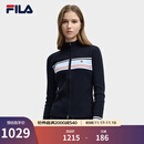 FILA 斐乐官方女士编织外套2025冬新款时尚休闲修身拼色拉链开衫 传奇蓝-NV L 170/88A/L