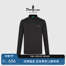 比音勒芬【抗UV防晒】春秋季男士时尚休闲户外干爽透气翻领长袖polo衫男 07黑 L 105