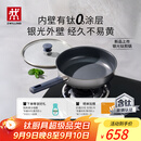 双立人（ZWILLING）平底锅煎锅有钛不粘锅煎饼锅牛排锅SILVER银光外壁抗黄深煎锅26cm