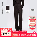 朗姿100羊毛高级感通勤风西装裤直筒职场百搭西裤2025年冬季新款 深咖色 L