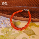 七宝缘沙丁级天然珊瑚手串三股扭珊瑚手链红色宝石圆珠编织麻花形彩宝 琼枝·珊瑚管+珠三转手链