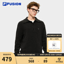 FILA FUSION斐乐潮牌情侣款编织衫2025冬季新款休闲宽松套头毛衣 正黑色-BK L 175/96A/L