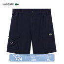 LACOSTE【王一博同款】法国鳄鱼男装25夏日系列工装短裤|FH7581 2GF/深牛仔色 33 M