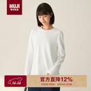 无印良品（MUJI）女式 双罗纹编织 圆领长袖T恤 白色 L