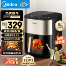 美的（Midea）小炎烤空气炸锅上下双热源 可视大视窗免翻面 家用智能触屏 6L实用大容量空气炸锅蒸烤一体KZC6054