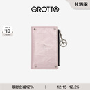 个乐植鞣绵羊皮真皮卡包卡夹钱包轻奢男女款情侣圣诞礼物 樱粉 均码