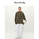 Marisfrolg【城市户外】玛丝菲尔春新款重工盘绣刺绣连帽卫衣 核桃卡其 S