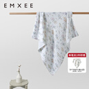 嫚熙（EMXEE）婴儿纱布浴巾纯棉宝宝新生儿童浴巾大尺寸洗澡包裹包巾 绮幻花信 110×110cm