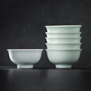 景德镇（jdz）高温陶瓷影青碗具套装家用纯色饭碗中式瓷碗乔迁送礼流影6碗无铅