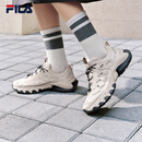 斐乐（FILA）蘑菇鞋丨老爹鞋女鞋透气厚底增高通勤运动休闲鞋 淡粉/白天鹅灰-PW 37.5