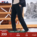 斐乐（FILA）官方冬季新款男子加绒保暖长裤针织直筒运动裤子百搭通勤休闲长裤 【经典款-加绒保暖版】正黑色-BK L 175/84A
