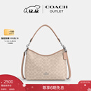 蔻驰（COACH）奥莱女士女包经典标志LAUREL 31号流浪包单肩包斜挎包腋下包礼物 SV/沙黄色/灰褐色