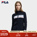 FILA 斐乐官方女士编织外套2025冬新款时尚休闲修身拼色拉链开衫 传奇蓝-NV M 165/84A/M