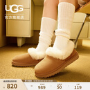 UGG秋季女士时尚舒适茸茸毛圈口平底休闲乐福鞋懒人毛毛鞋1119002 CHE | 栗色 38