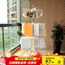 宝优妮 婴儿晾衣架落地折叠不锈钢凉衣架室内阳台晾晒架夹子宝宝晒衣架 经典款白24夹32毛巾挂