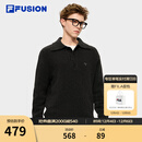 FILA FUSION斐乐潮牌情侣款编织衫2025冬季新款休闲宽松套头毛衣 正黑色-BK L 175/96A/L