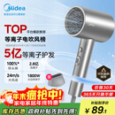 美的（Midea）5亿等离子护发电吹风 家用负离子吹风筒 1800W大功率便携吹风机FJ308银 国家补贴 节日/生日礼物