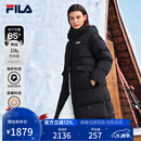 FILA RGB多彩羽绒系列|斐乐官方女装长款羽绒服2025冬季新款休闲外套 正黑色-BK M 165/84A/M
