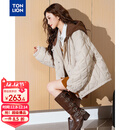 唐狮（TonLion）2025秋冬女针织拼接撞色连帽短款棉衣