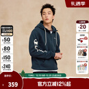 Champion冠军加绒连帽卫衣男2025秋季新款美式风半拉链上衣保暖 藏青色 M
