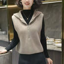 【松弛感】欧货高端纯色无袖针织马甲2025秋季连帽设计感马夹上衣 咖色【简约/百搭/小众/气质】 均码 【85到145斤】