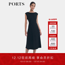 PORTS宝姿女装2024早秋新款连衣裙 LT9D066UWF061 黑色 S (4)