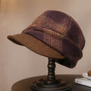 新款护耳帽子女秋冬季百搭英伦复古八角帽保暖护耳妈妈帽时尚洋气 美拉德 均码 50-62cm