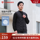 坦博尔羽绒马甲男短款内穿保暖百搭男士马夹背心TF236011 黑色 175 