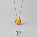 白岚蜜蜡项链女925银吊坠锁骨链时尚轻奢优雅高级气质新年礼物送老婆 蜜蜡项链（12-13mm）
