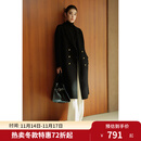 独束大码女装【琥珀大衣】全羊毛呢大衣2024年冬新款质感优雅新复古 静谧黑 L (尺码：2)