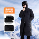 李宁羽毛球男女同款棉衣秋冬休闲长款外套过膝连帽加厚防风运动棉服 037-1黑色【男女同款】 2XL